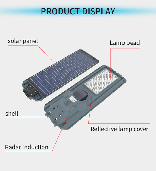800W 1200W ABS Automatic Led Street Light Remote Control All In One