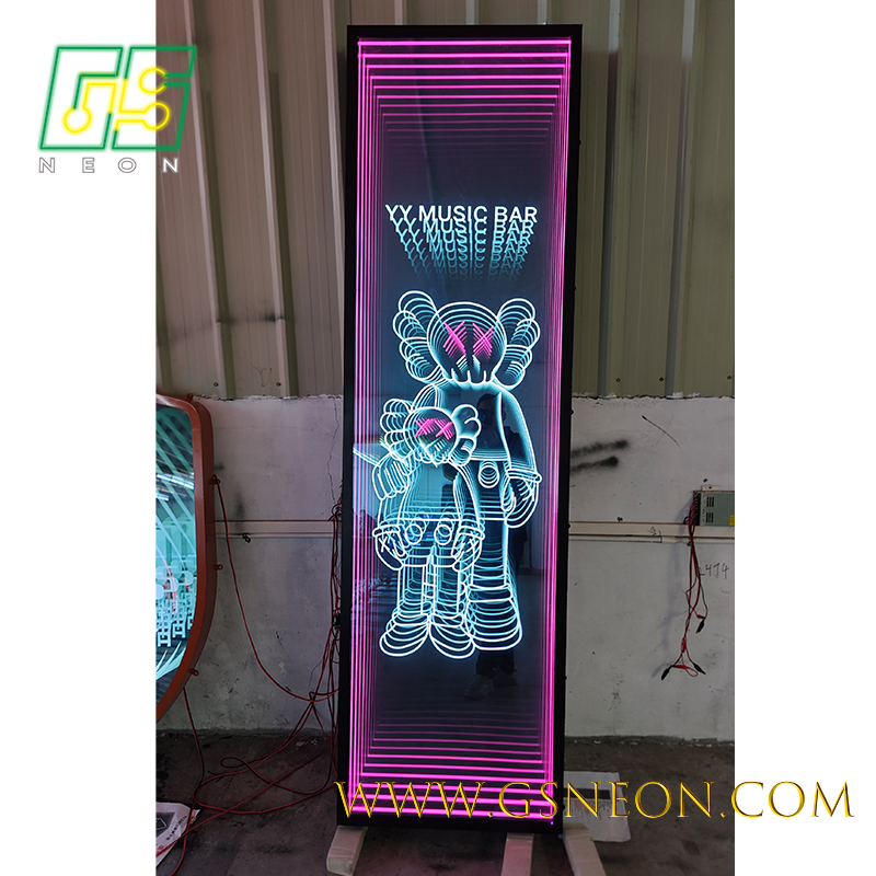 Modern Large Format Mirror Light Box Immersive Infinity Mirror LED Sign