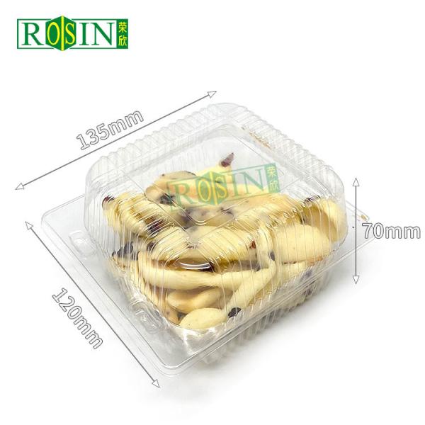 Square Hinge PET Plastic Bakery Packaging Custom Plastic Cupcake Packaging