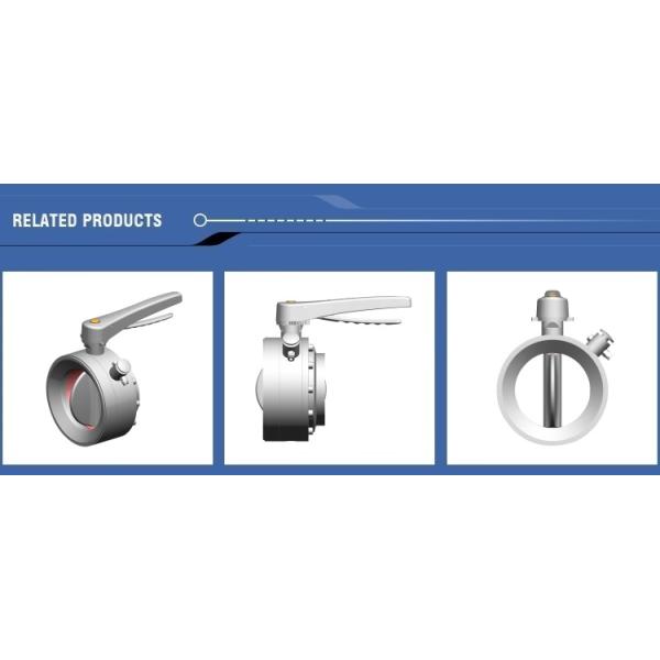 Sanitary grade manual butterfly valve multi position handle for regulating flow