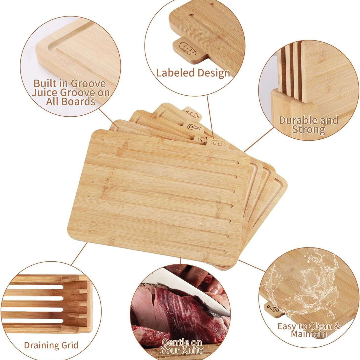 Eco-Friendly Bamboo Cheese Board Multi Functional Kitchen Serving Board Compact 36x12x24cm