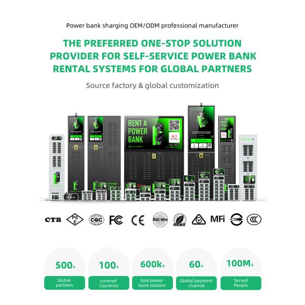 4 Slots Touch Screen Stackable 6000mah Charging Station Shared Mobile Power Rental Machine Restaurant Coffee Shop Commercial