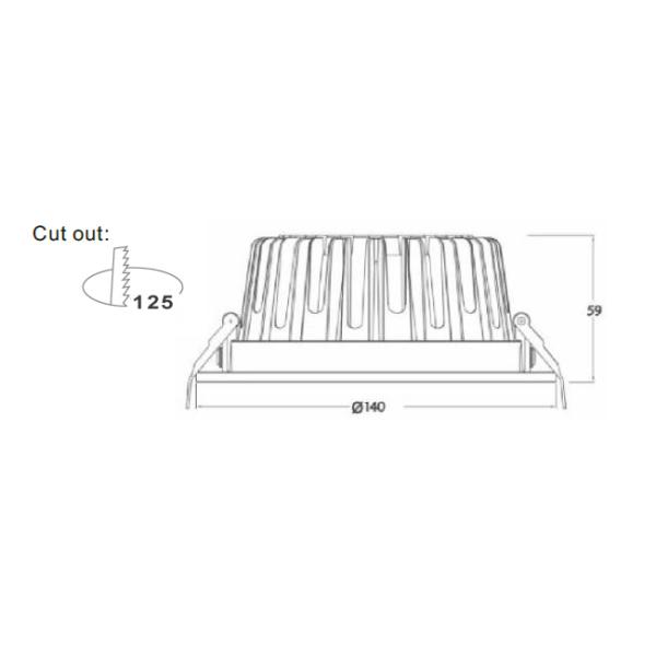 15w Dimmable Led Recessed Ceiling Lights Fixture Energy Saving