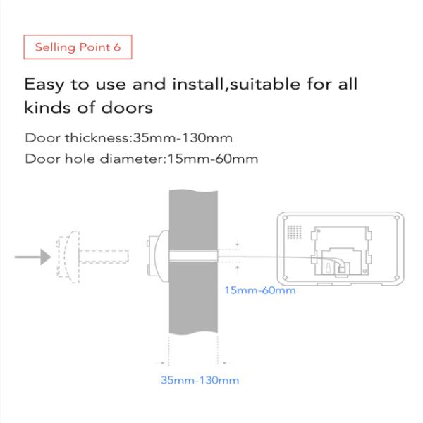 Tuya Smart Digital Door Viewer Camera 4.3inch Screen Motion Sensor Doorbell Camera