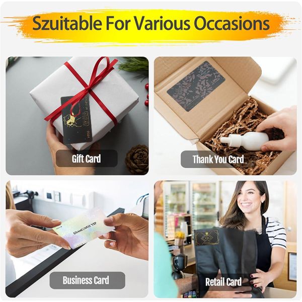 Custom Logo Blank Printing Gold Foil Business Thanks Cards for Business With Rounded Color Edges