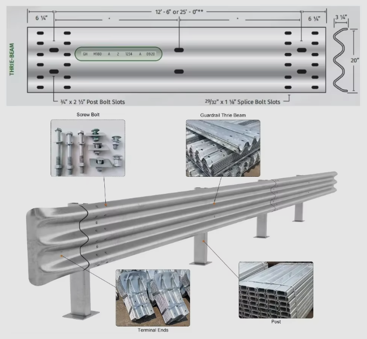 Automatic Highway Guardrail Forming Machine with PLC Control Touch Screen Cr12MoV Rollers 20-35m/min Speed