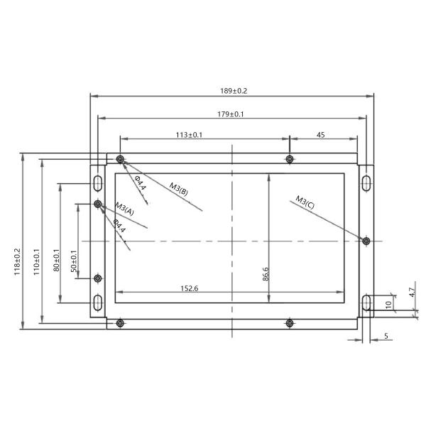 189 * 118mm Segment Lcd Display / Dc18 - 30v Elevator Display Screens