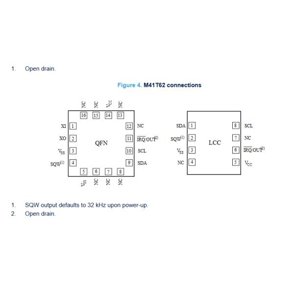 M41T62LC6F 400kHz 16B RTC Real Time Clock STMicroelectronics