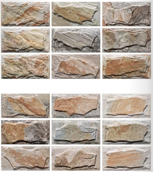 Beige CE Scratch Resistant Outdoor Stone Cladding Tiles 20x40cm