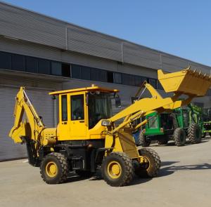 Quality 1600kgs Wheel Loader Tractor / Front Mini Backhoe Loader With Enlarged Operator Cabin for sale