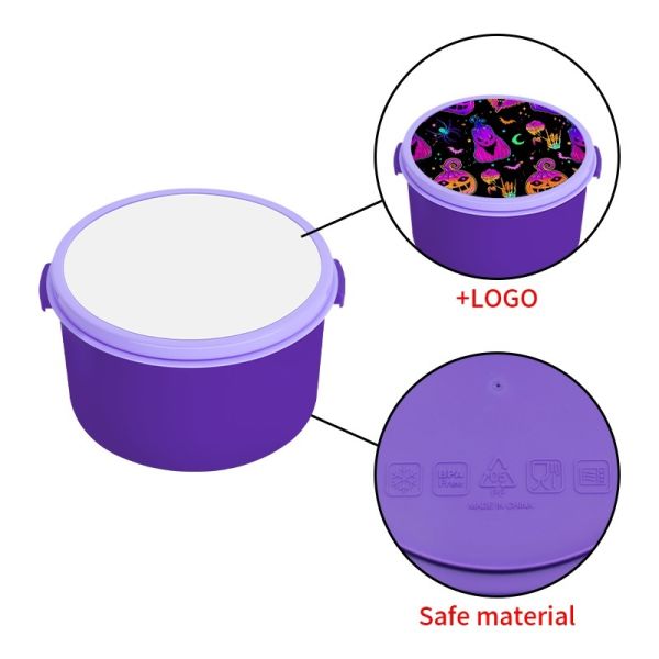 Multiple Partitions Food-Grade Sublimation Plastic Lunch Boxes For Kids Printable Sublimation Blanks Picnic Box Food Storage Container