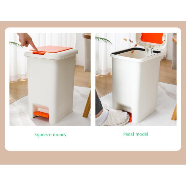 15L Gray Swing Dustbin Slim Waste Bin for Narrow Space