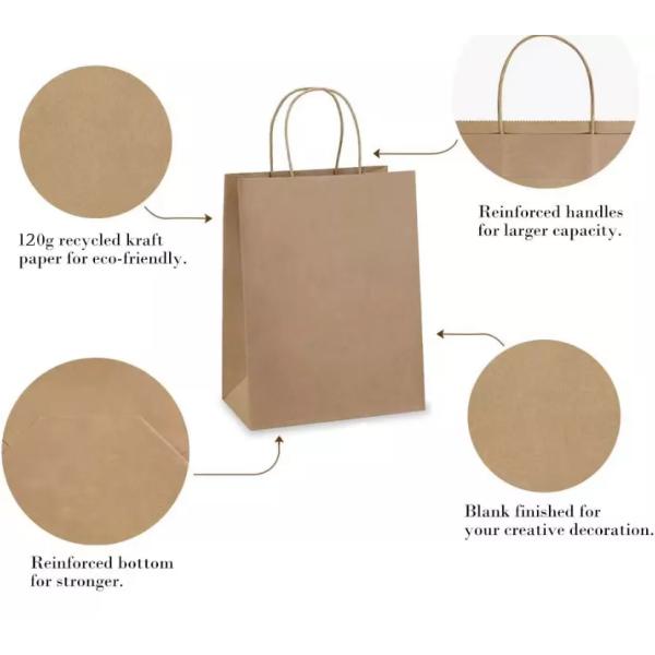 Biodegradable Rectangular Stand Up Kraft Paper Bag Side Gusset