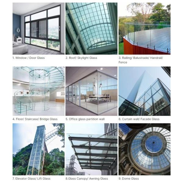 Architecture 6mm CE Certified High Transparency Double Layer Tempered Laminated Glass