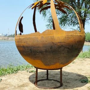China Home Decor Patio Small Fire Pit Sphere Outdoor Wood Burning Fire Pit Table on sale