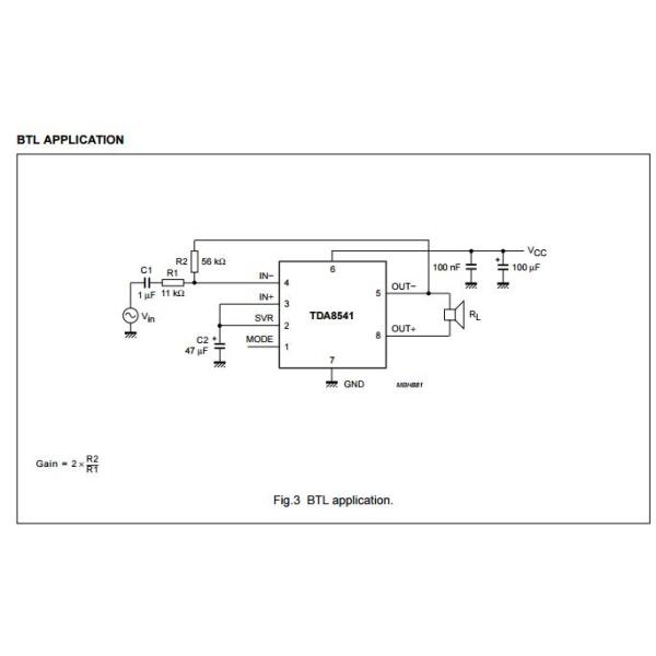 TDA8541T 1 W BTL audio amplifier amplifier ic chip Rf Linear Amplifier