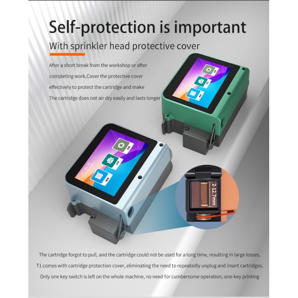 New T1 Mini Portable Handheld Inkjet Printer Date Printer Touch Screen logo Coding Machine Small Printer for Bottle Caps and Box