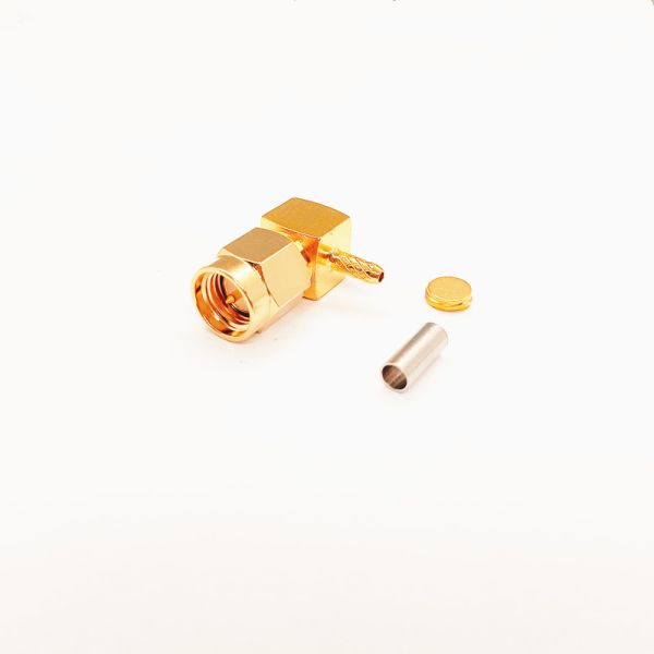 RF Connector Gold Plated BrassSMA-C-JW-1 Right Angle For RG178 Cable