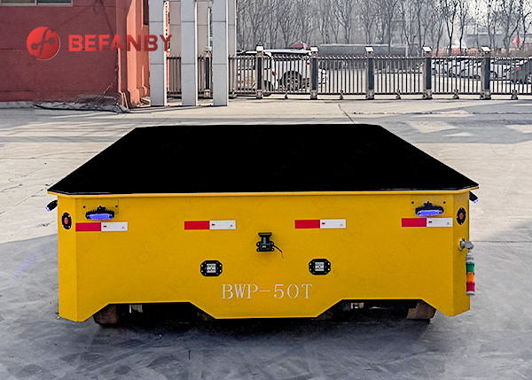 50T Custom Steel Structure Frame Trackless Flat Transfer Cart
