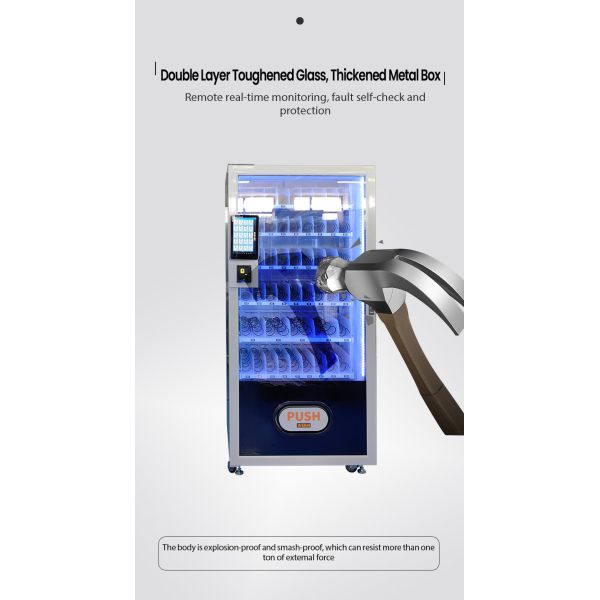 Snack Food Vending Machine Space Saving Slim Unit Perfect for High Traffic Small Locations in Corporate and Public Spaces