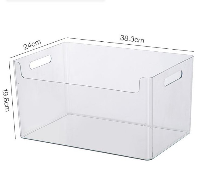 Transparent Plastic Rectangular Desktop Organizer Storage Box for Toiletries Sundry Stationery Documents Snacks Kitchen