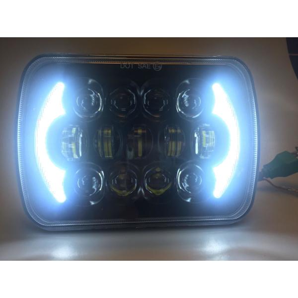 85W Rectangular 5x 7" Black Projector LED Headlights with DRL for Jeep