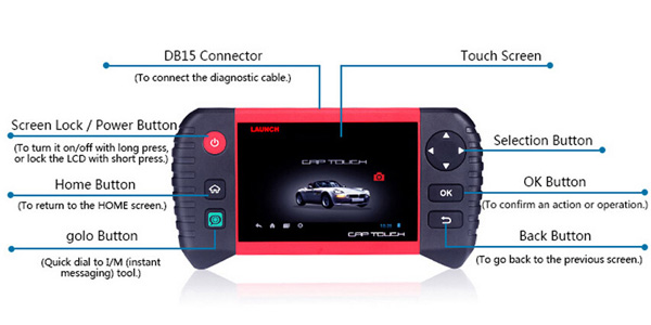 Launch Creader CRP Touch Pro Full System Diagnostic Service Reset Tool with BENZ/BMW Adapter