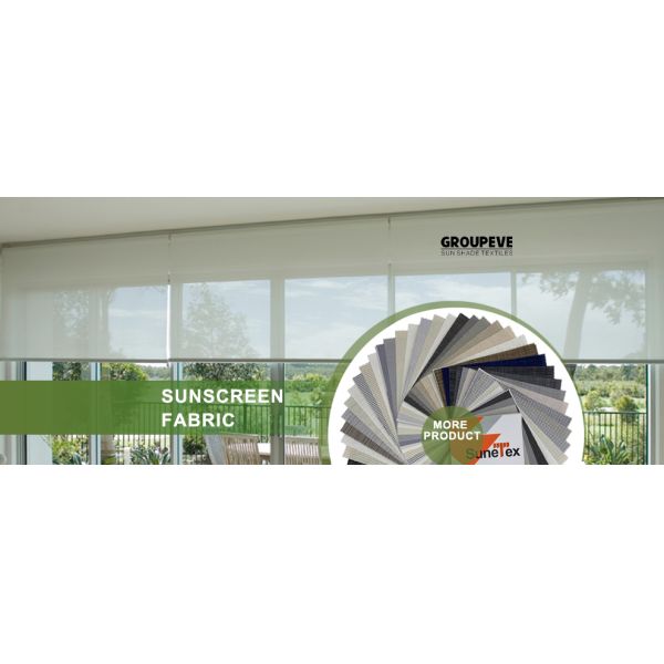 10% Openness Anti UV Waterproof Polyester PVC Sunscreen Roller Blind Fabric