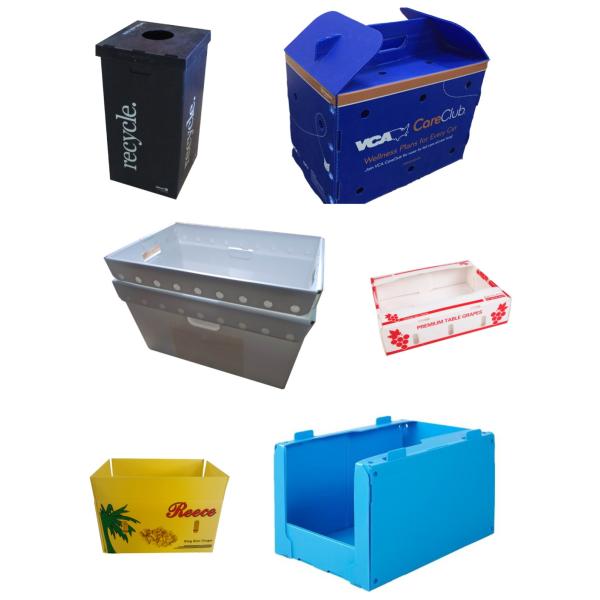 Corrugated Plastic Stackable Warehouse Bins Foldable