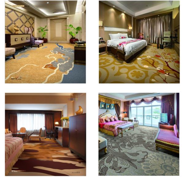 Rose pattern 80%wool 20%nylon axminster carpet for hotel room