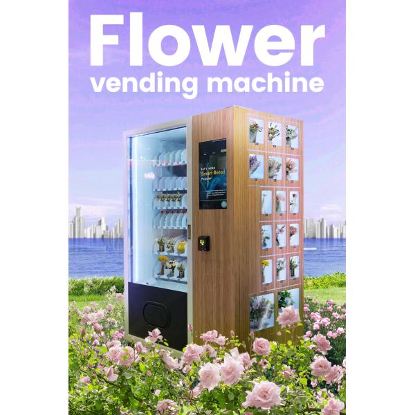 Refrigerator Combo Fresh Flower Vending Machine With Locker For Self Service Flower Store