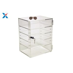 Rectangular Clear Acrylic Display Rack Locking Acrylic Display Case Adjustable