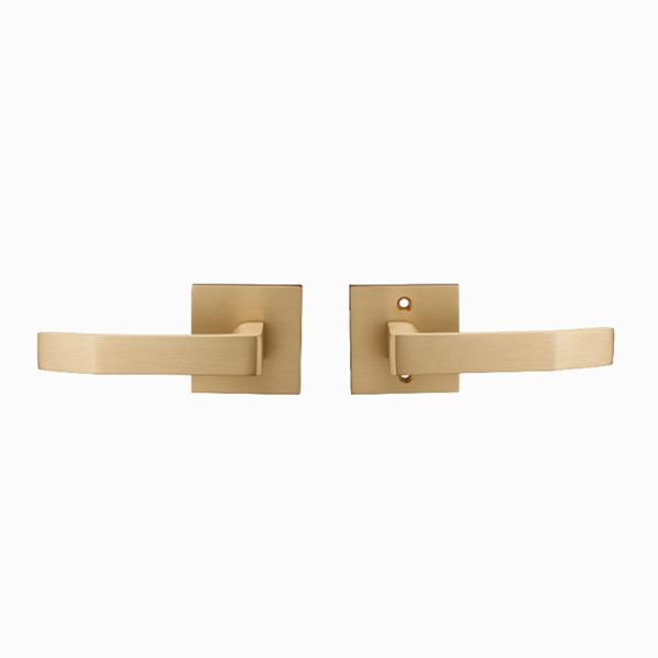 Amertop Front Door Entry pull Handle and Deadbolt Lock Set Slim Square Single Cylinder Deadbolt and Lever