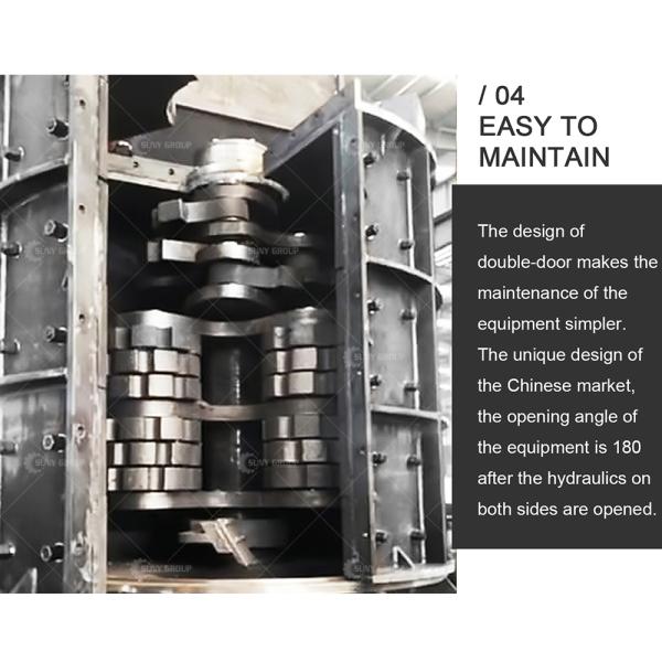 Metal Shredder Machine for Solid Waste Recycling 36pcs Hobs Rotating Diameter 1000mm