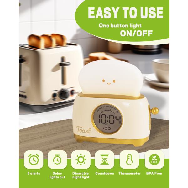 Smart ABS Wake up Light Clock Modern Design Digital Table Alarm Clock with Backlight