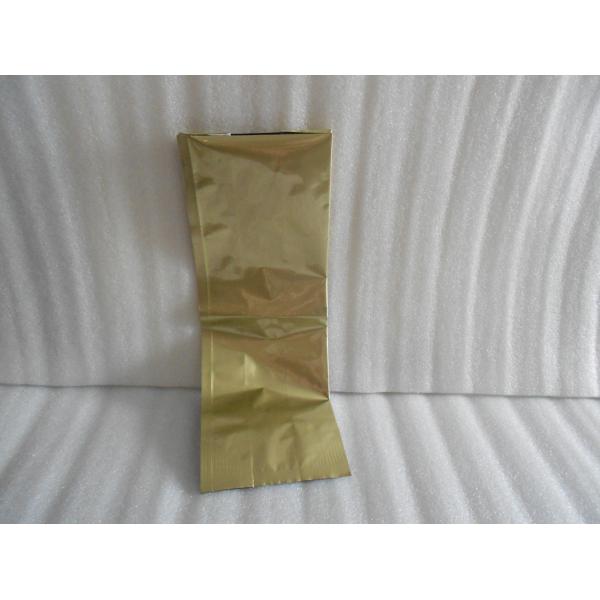Full Printed Glossy Tea Packaging Pouches Zipper Light Gold Stand Up
