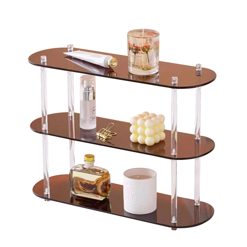 Custom Acrylic Three-Layer Desktop Cup Storage Rack Single Tier Standing Type Ins Wind Home Decoration Use for Pot