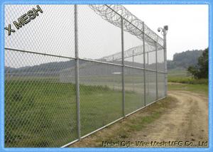 China Plain Weave Metal Chain Link Fence Screen PVC Coated 8 Gauge Galvanised Chain Link Fencing on sale