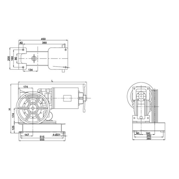 450kg VVVF Villa Geared Traction Machine For Elevator Components