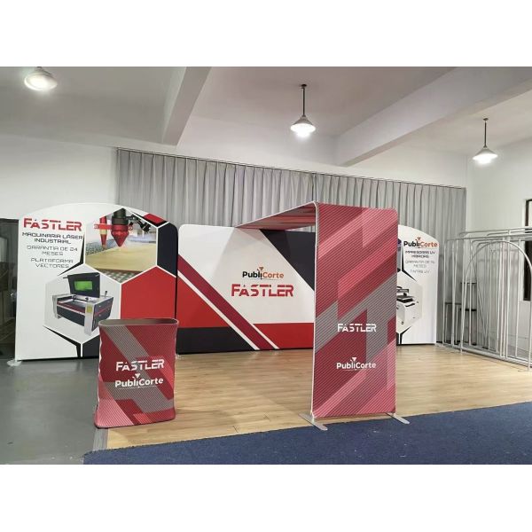 3x6m Trade Show Booth Modular Fabric Display Kit Replaceable Graphics