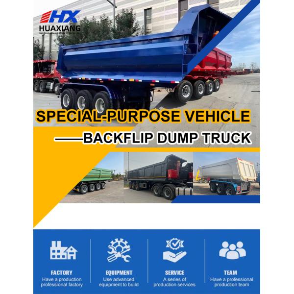 Max Payload 120T 3 Axis 60 Ton Self Unloading Rear Dump Semi Trailer With Hydraulic Jack