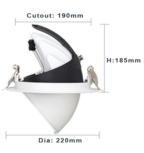 IP20 30W LED Scoop Down Lights With 2700K- 5000K Dimmable LED Down Lights