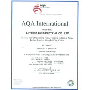 MITSUBASHI INDUSTRIAL CO., LTD. Certifications