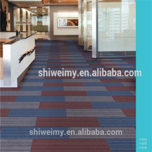 Rectangular shape nylon yarn pvc backing carpet tile