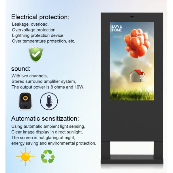 High Brightness 2500cd Outside Digital Signage Android Wifi Wireless Network IP65