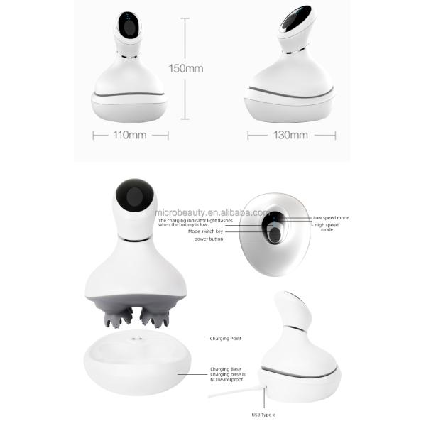 Electric Head Scalp Massage Tool Rechargeable Scalp Head Massager For Stress Relief