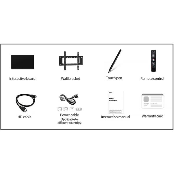 86 Inch 4k Interactive Touch Screen Whiteboard English Teaching Board