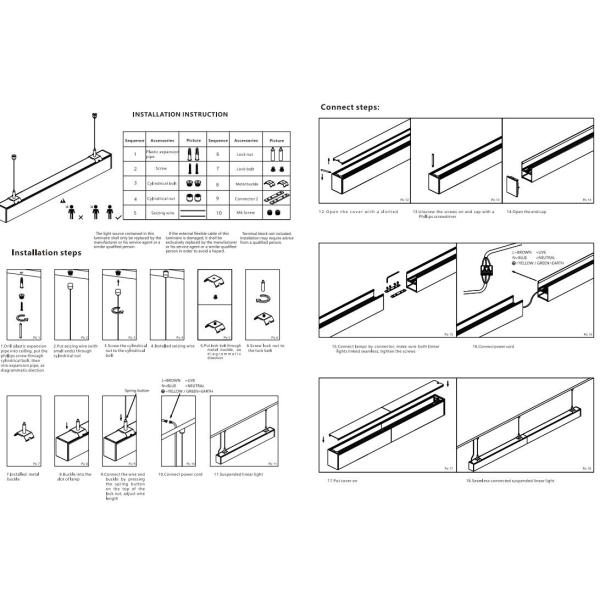 20W 40W Linear Led Ceiling Lights For Supermarket