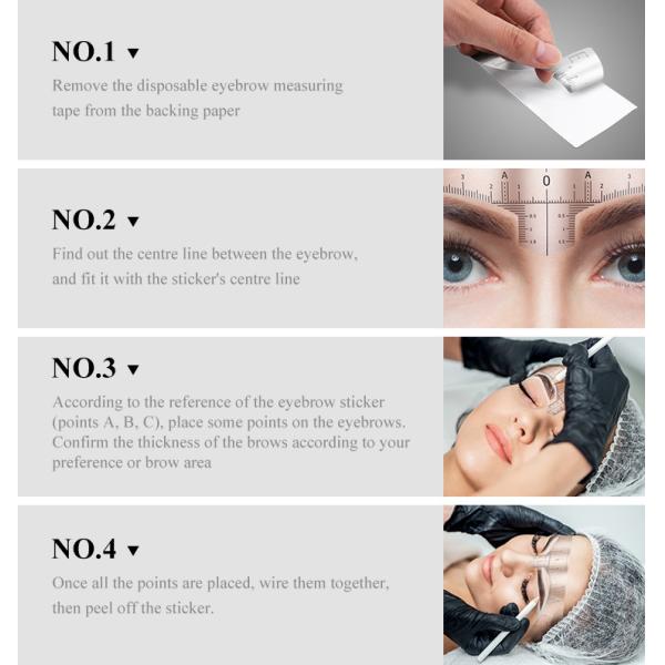White Green Skin - Friendly Microblading Ruler Stickers For Eyebrow Shaping