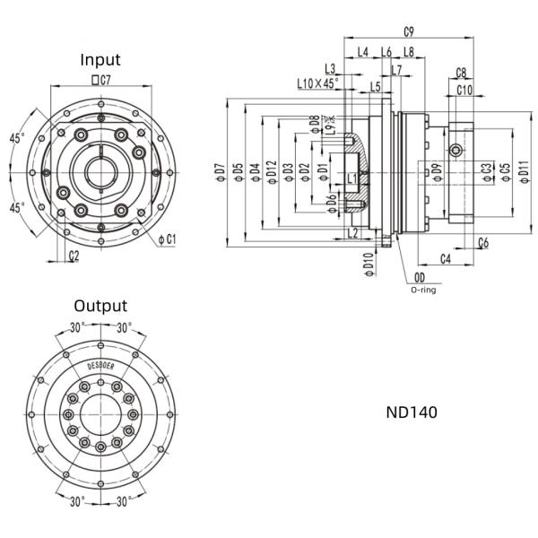 ND Series Planetary Reduction Gearbox Speed Reducer High Torque